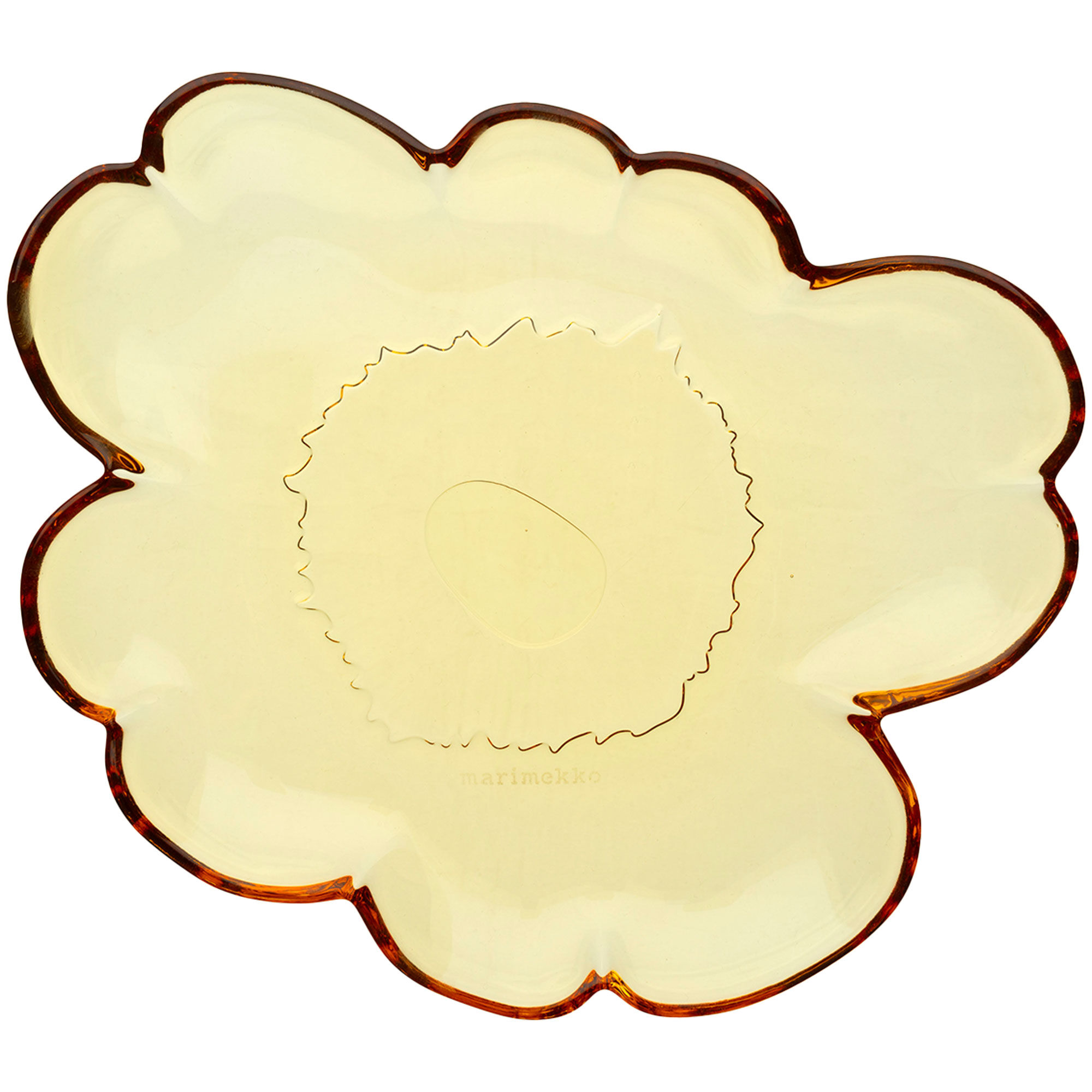 Marimekko Unikko Shape Glastallerken 20 cm, rav