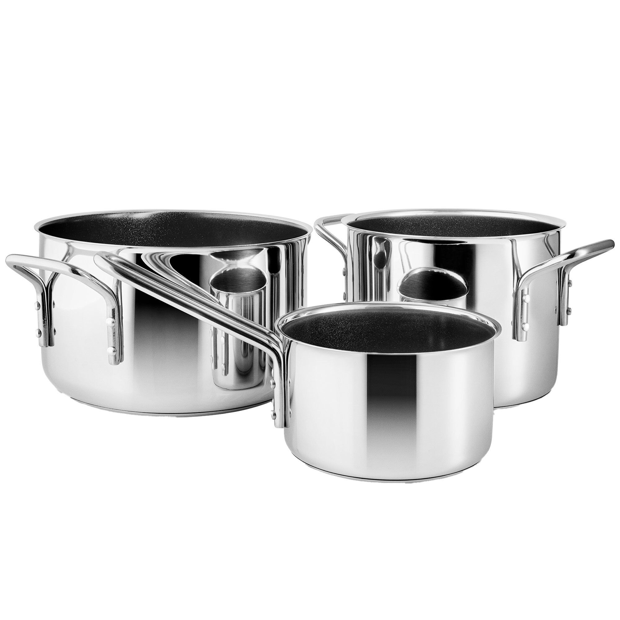 Eva trio Grydesæt keramisk Slip-LetÂ® 3 dele, rustfrit stål