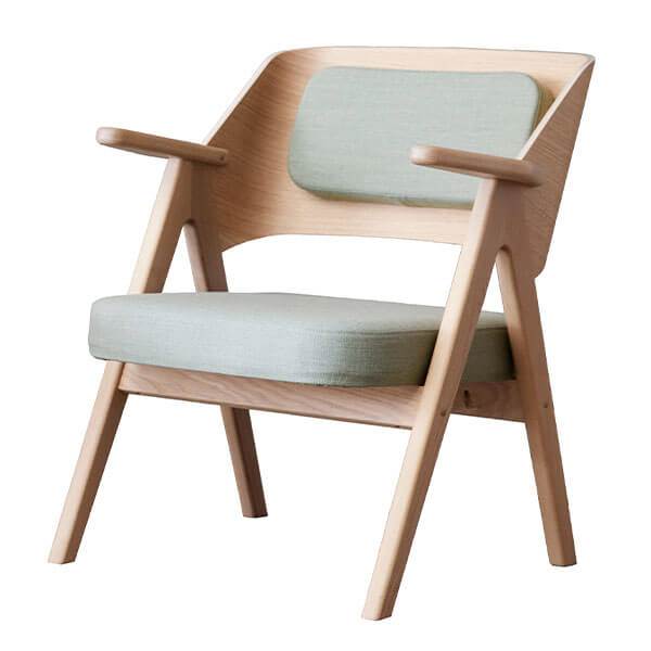 Finahl by Hammel MeTube loungestol - Hvidpigmenteret eg - Lysgrøn stof