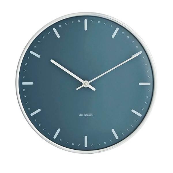 Arne Jacobsen City Hall vægur, Ø:29 cm - Blå