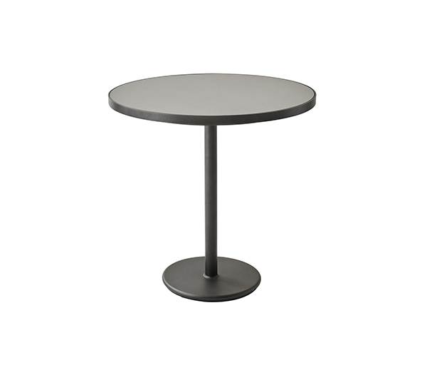 Cane-Line Go cafébord - Ø75 cm - Lavagrå med aluminium grå