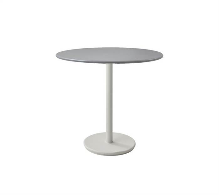 Cane-Line Go cafébord - Ø80 cm - Aluminium hvid/lysegrå