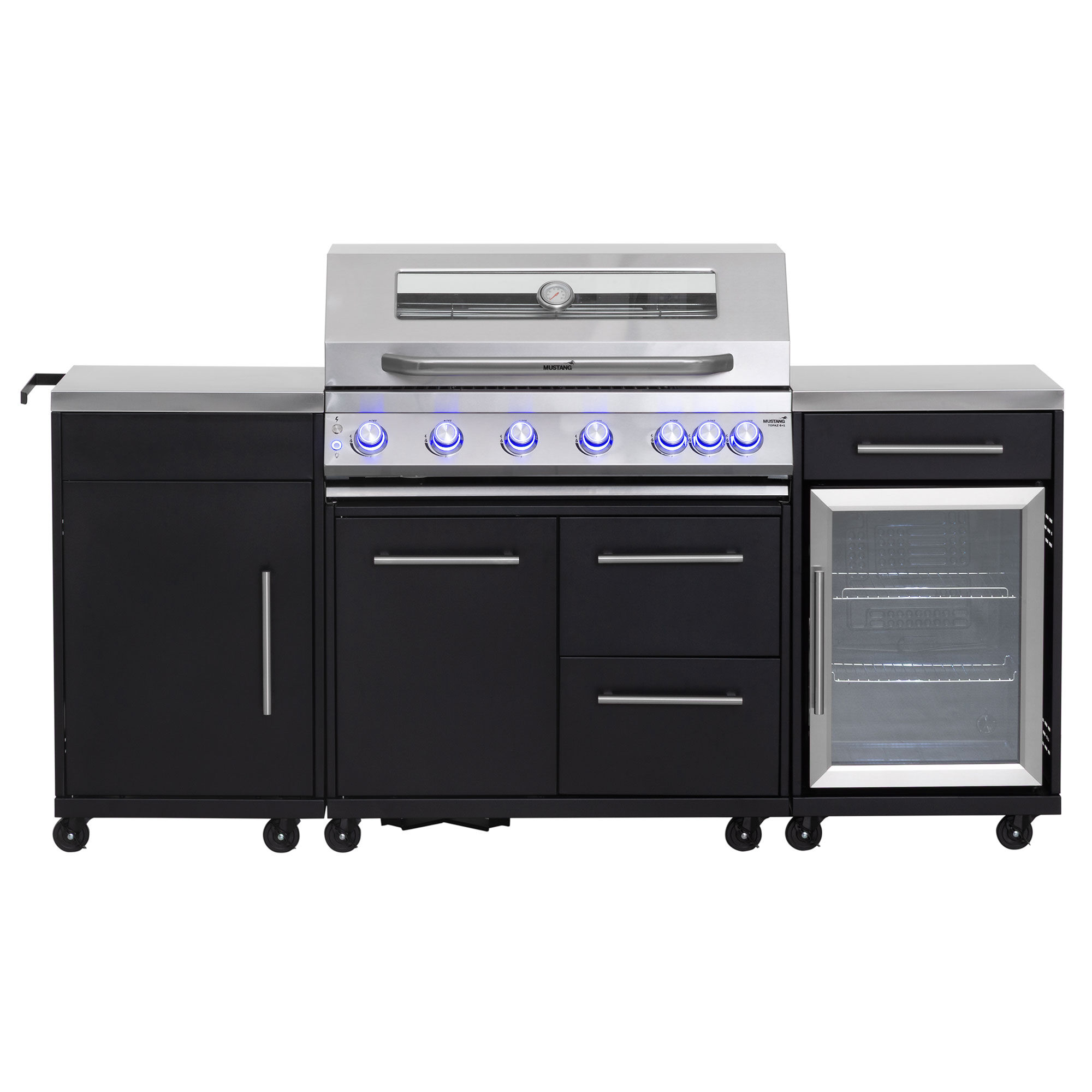 Mustang Topaz 6+1 gasgrill udekøkken med køleskab