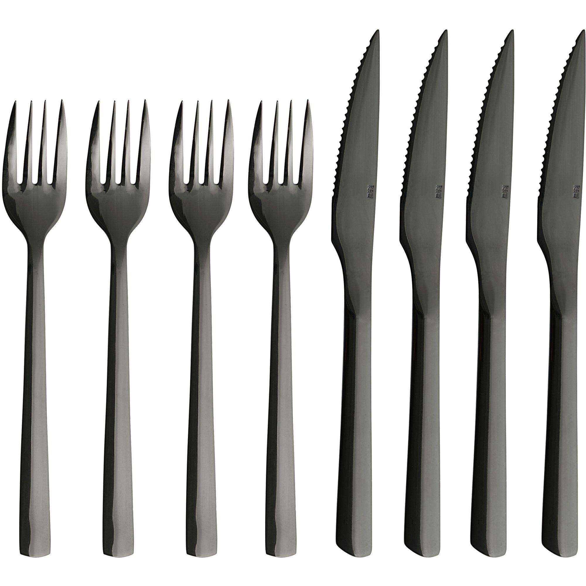 Aida RAW grillbestik, sort, 8 dele