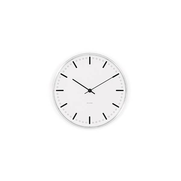 Arne Jacobsen City Hall Vægur - Ø:16,5 cm - Hvid