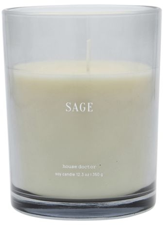 Duftlys House Doctor Sage mørkeblå glasholder H12,5ÃØ9,3 cm 52 timers brændetid