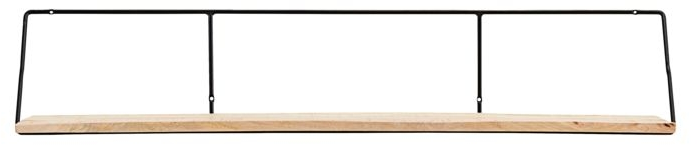 Væghylde House Doctor Wired mangotræ/jern sort/natur 24 x 130 cm