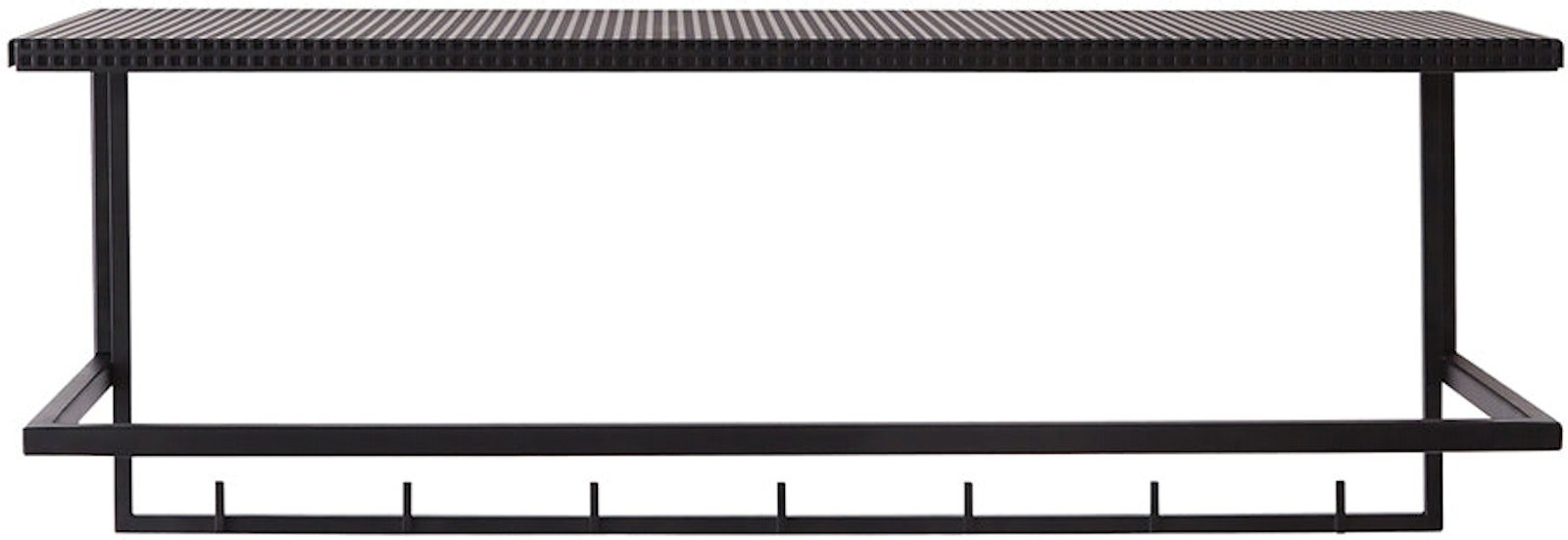 Knagerække og hattehylde Kristina Dam Grid sort pulverlakeret stål