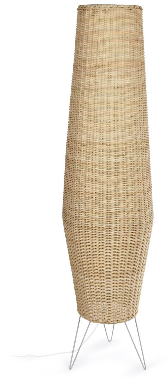 Bord- og gulvlampe Kave Home Kamaria natur rattan H120 x B32 cm metal stel rustik kolonial