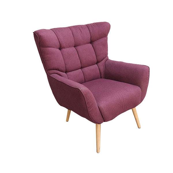 Puk lænestol - bordeaux rød