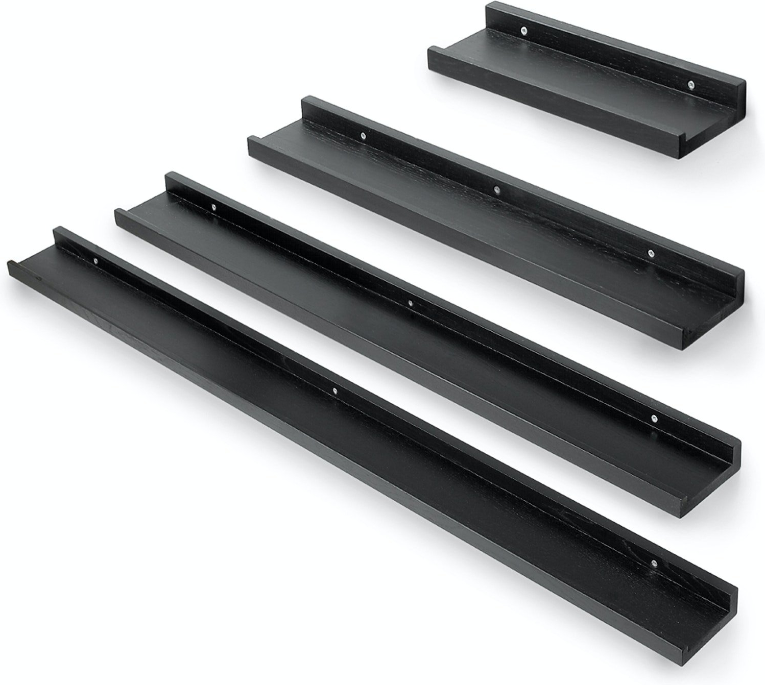 Billedhylde Torkelson ZITTI Egetræ Sort 90Ã10Ã4 cm Minimalistisk Design Dekorationshylde