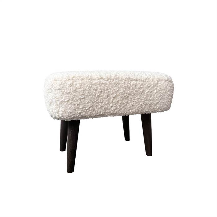 Alvesta Fodskammel i hvid teddy - Ben i mørk eg