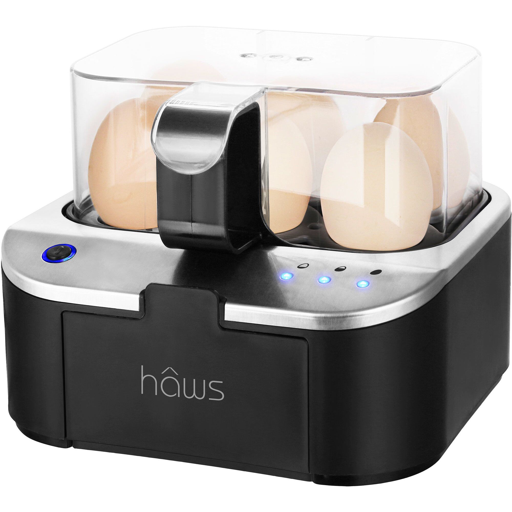 HÃ¢ws Årø talende æggekoger til 6 æg, sort/sølv