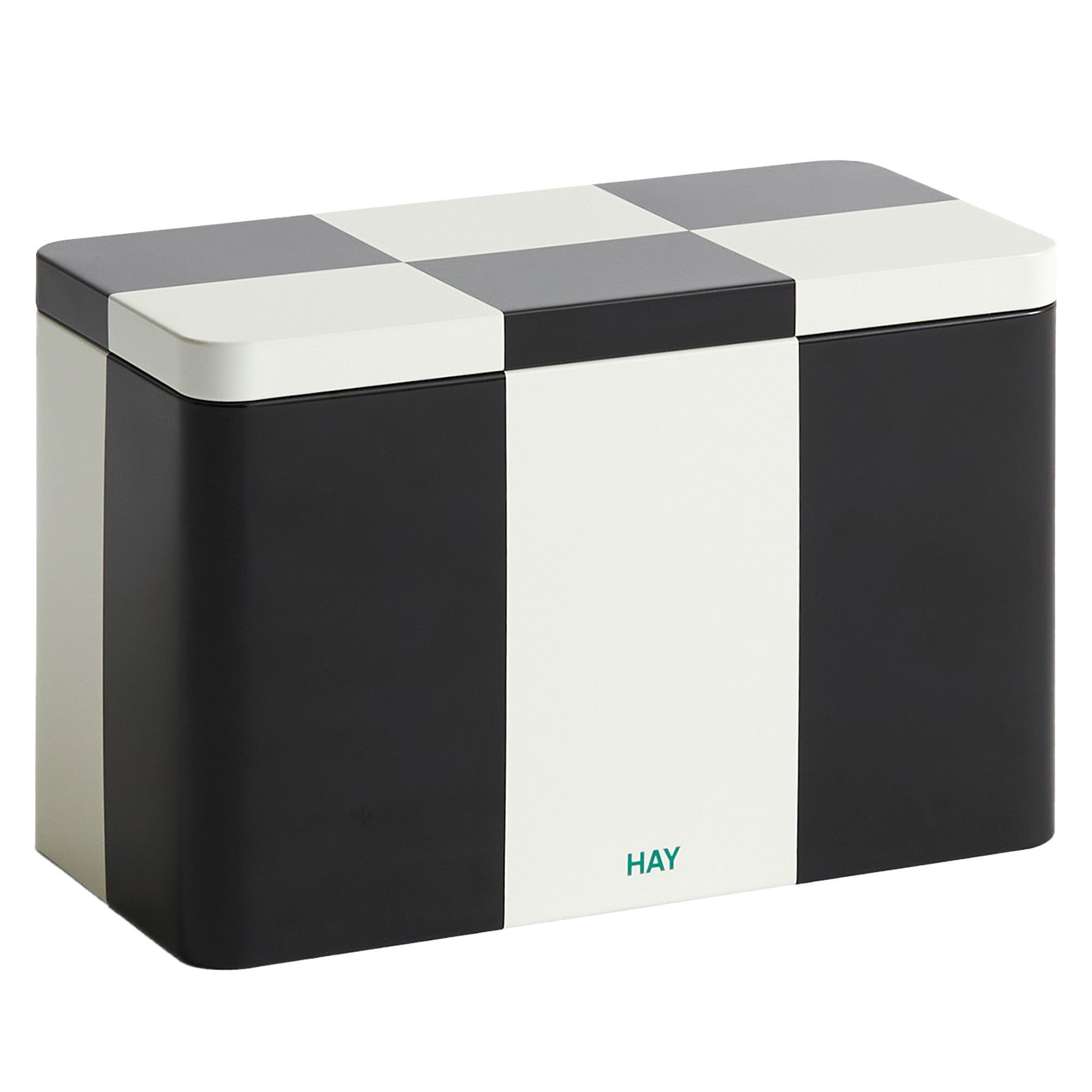 Hay Tin Container, medium, black/off-white