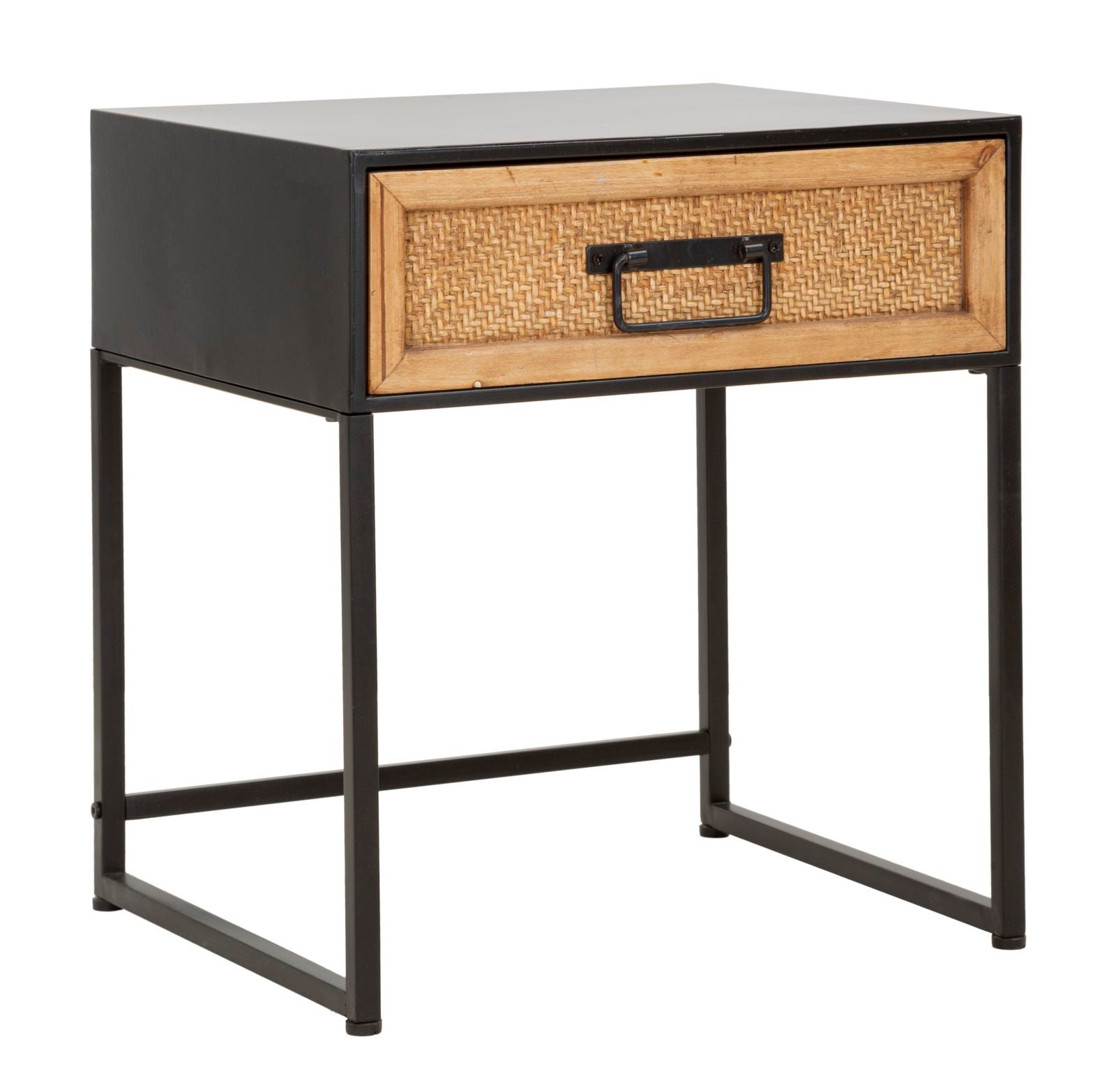 Boho chic sengebord, jern og mdf  -  45x40x51 cm