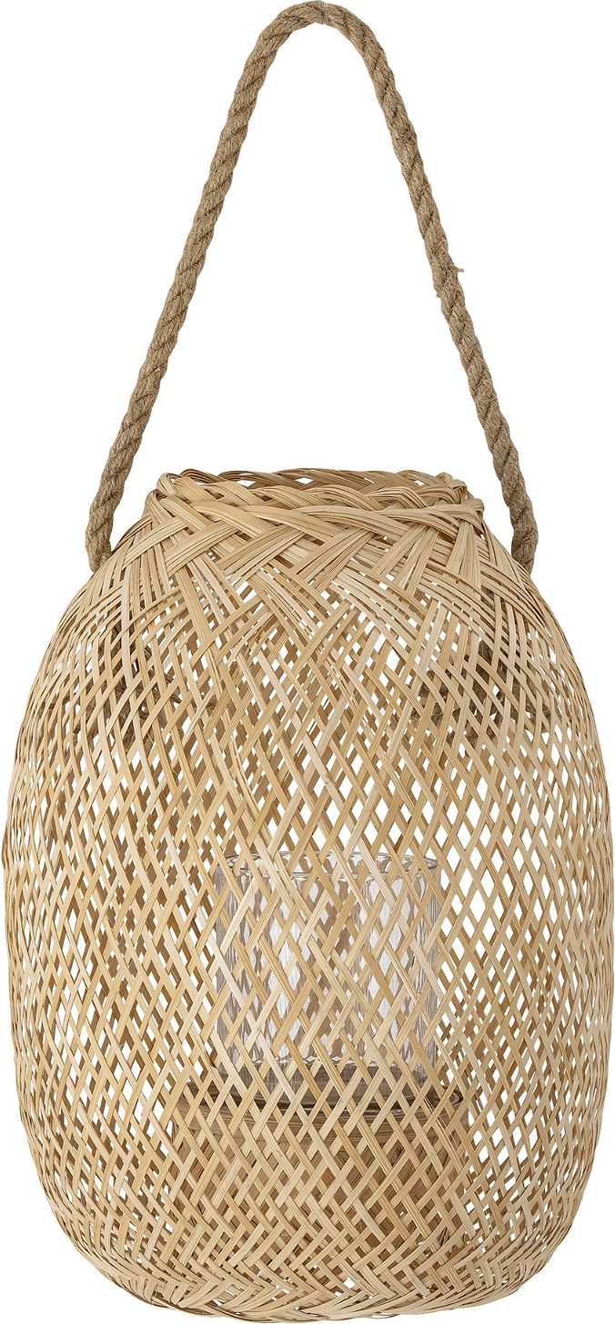 Bambuslanterne Bloomingville Musu Ø25ÃH30 cm Natur med Glasindsats