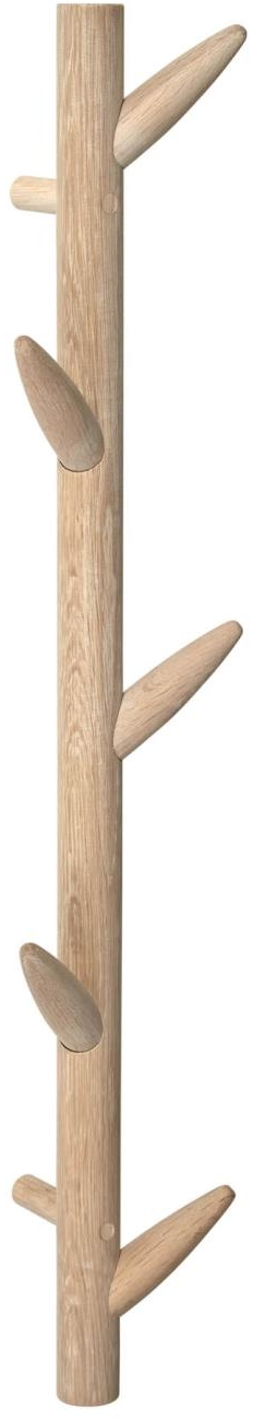 Væghængt knagerække Kave Home Natane, massivt birketræ lysvasket, natur, 75x16 cm