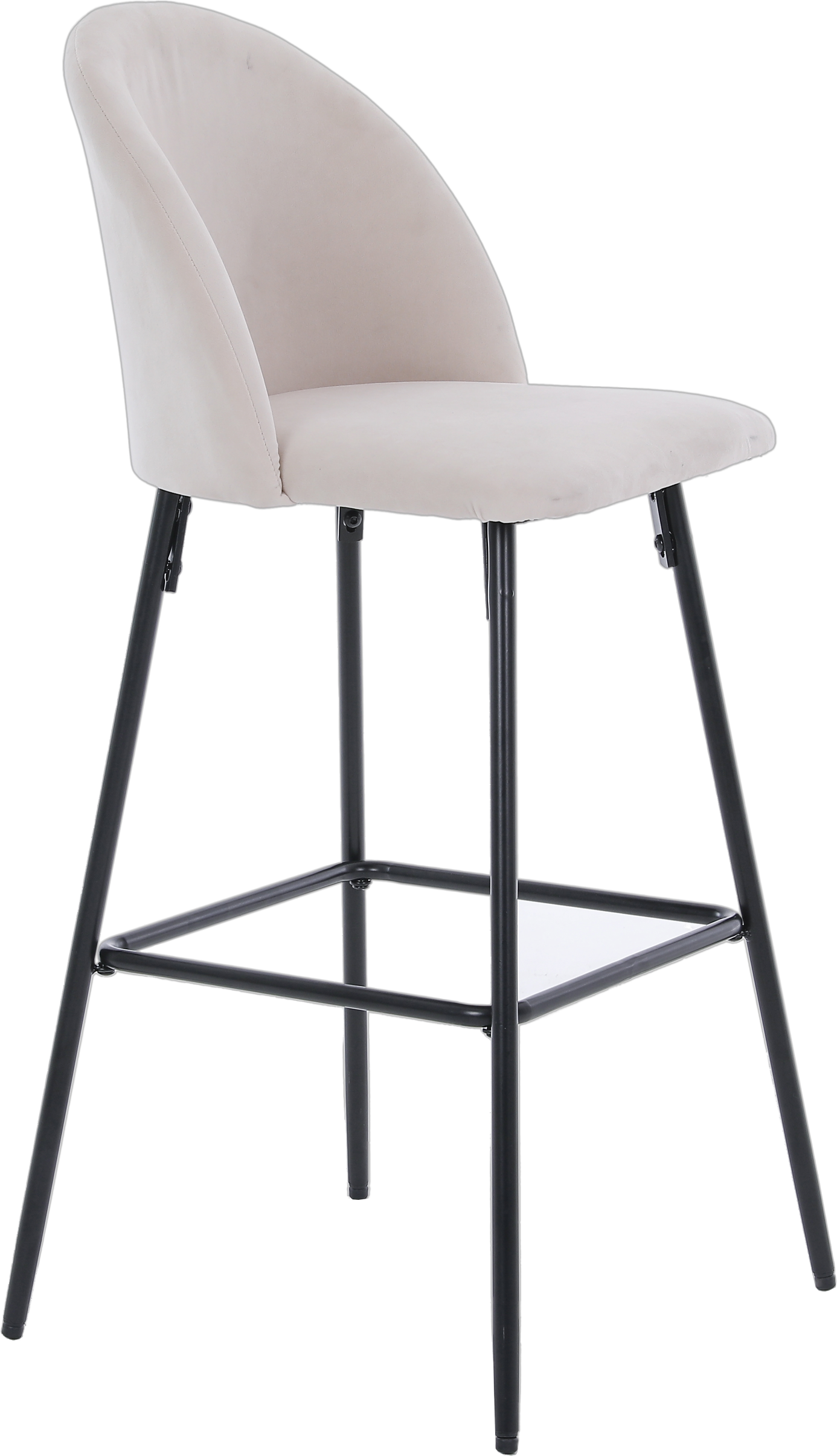 Barstol Nordlys Furniture Tabnilsson i beige stof med polstret sæde og sort sandblæst epoxystel