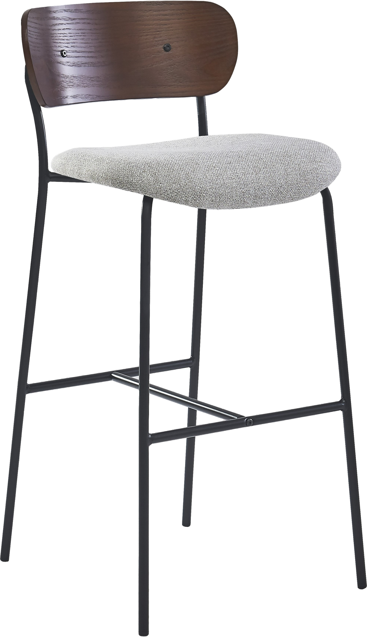 Barstol Nordlys Furniture Tablincoln grå stof skandinavisk-industrielt design stabelbar