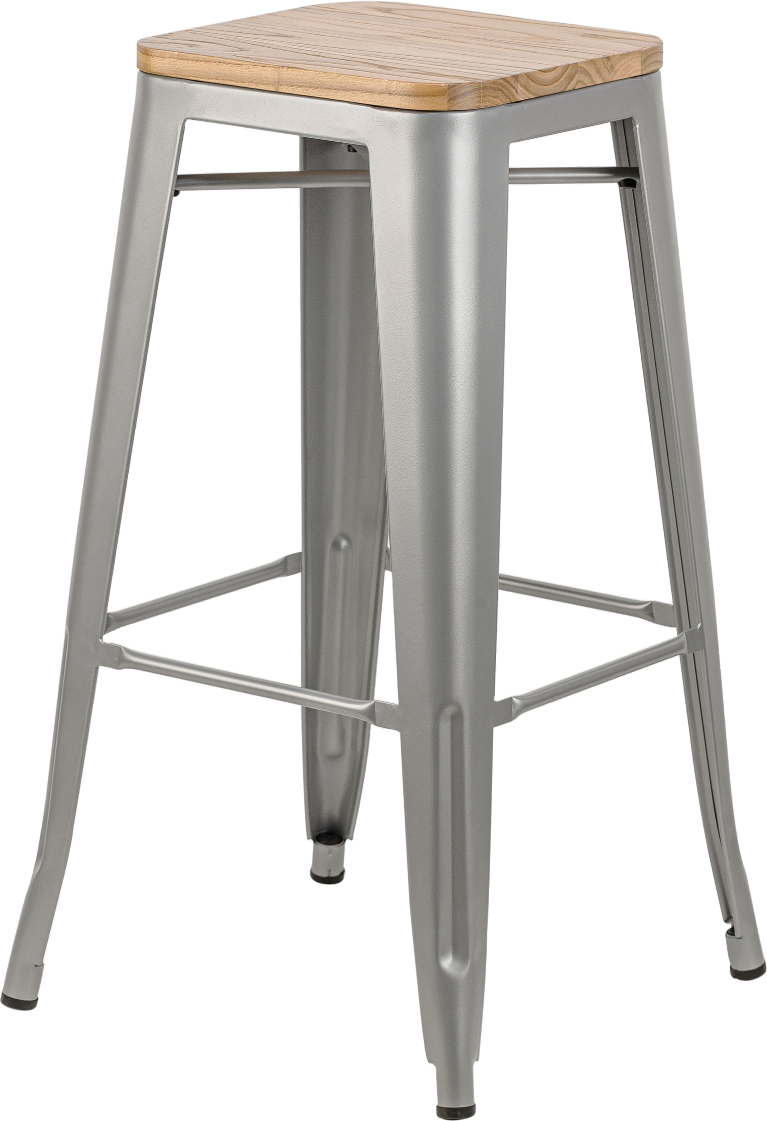 Barstol Nordlys Furniture Tabnash grå FSC asketræ ergonomisk sæde blank krom metalsokkel H75 x B43 cm