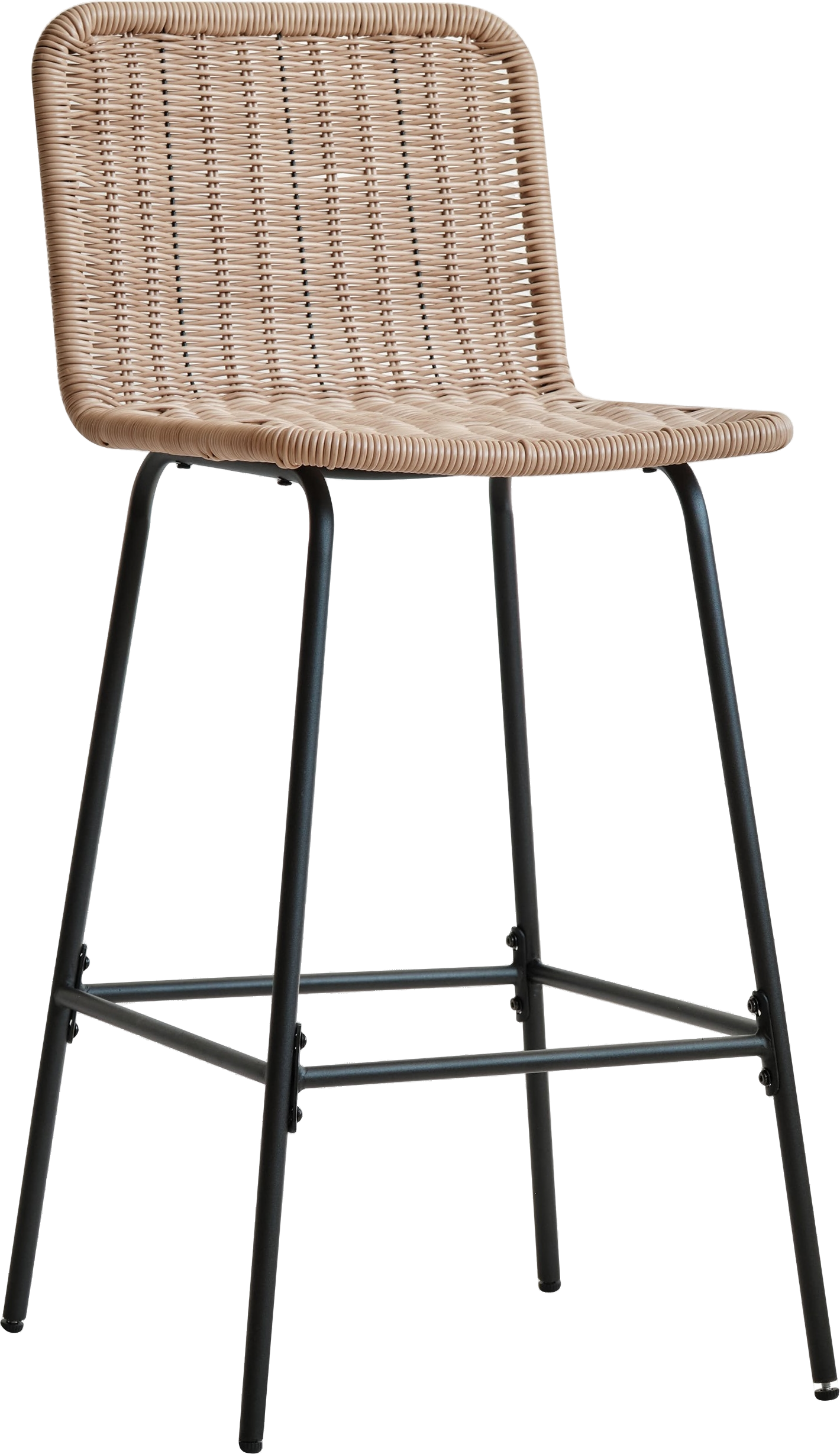 Barstol Nordlys Furniture Tabbangkok mørkebrun fibresæde sort epoxystel H103ÃB48ÃD47 cm