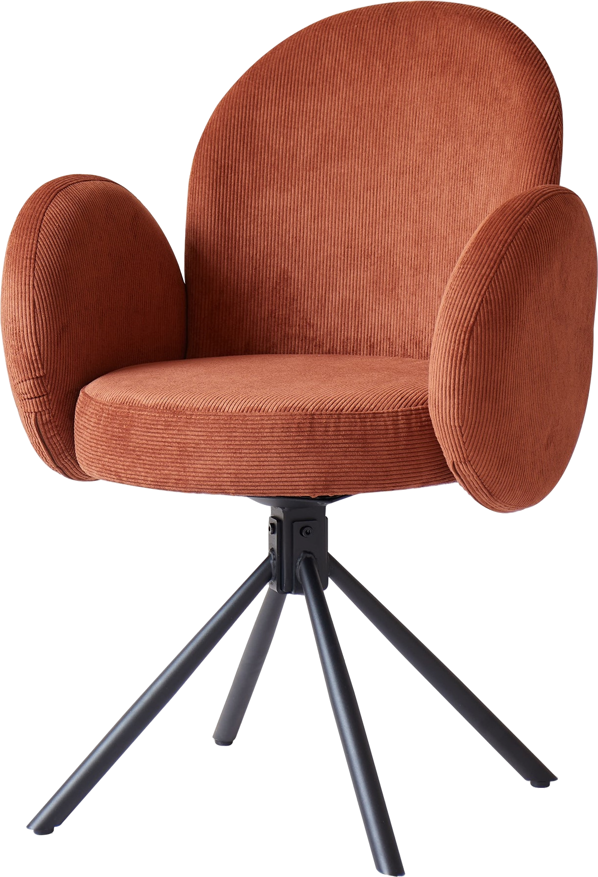 Spisebordsstol Nordlys Furniture Helsinki ergonomisk fløjlsstol rød med sort metalramme H89ÃB65ÃD60 cm