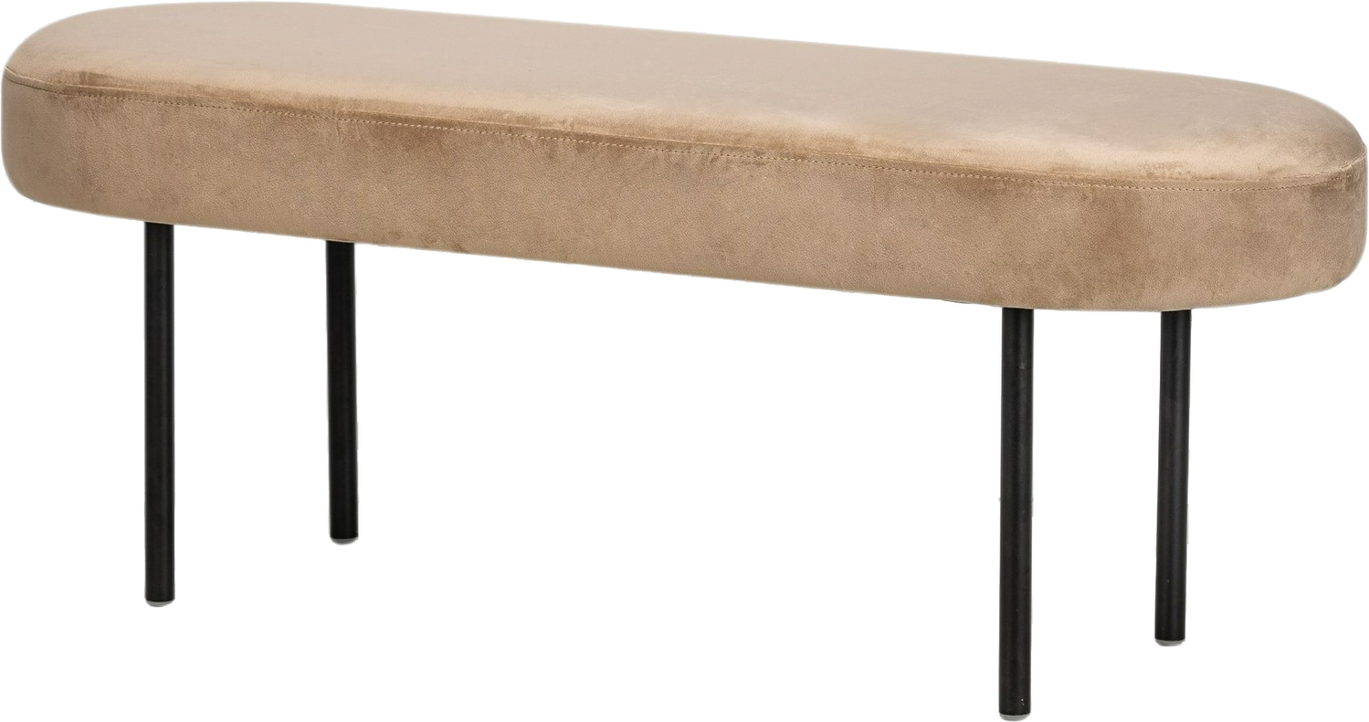 Entrébænk Nordlys Furniture Oslo fløjl beige Ø100x35x38 cm