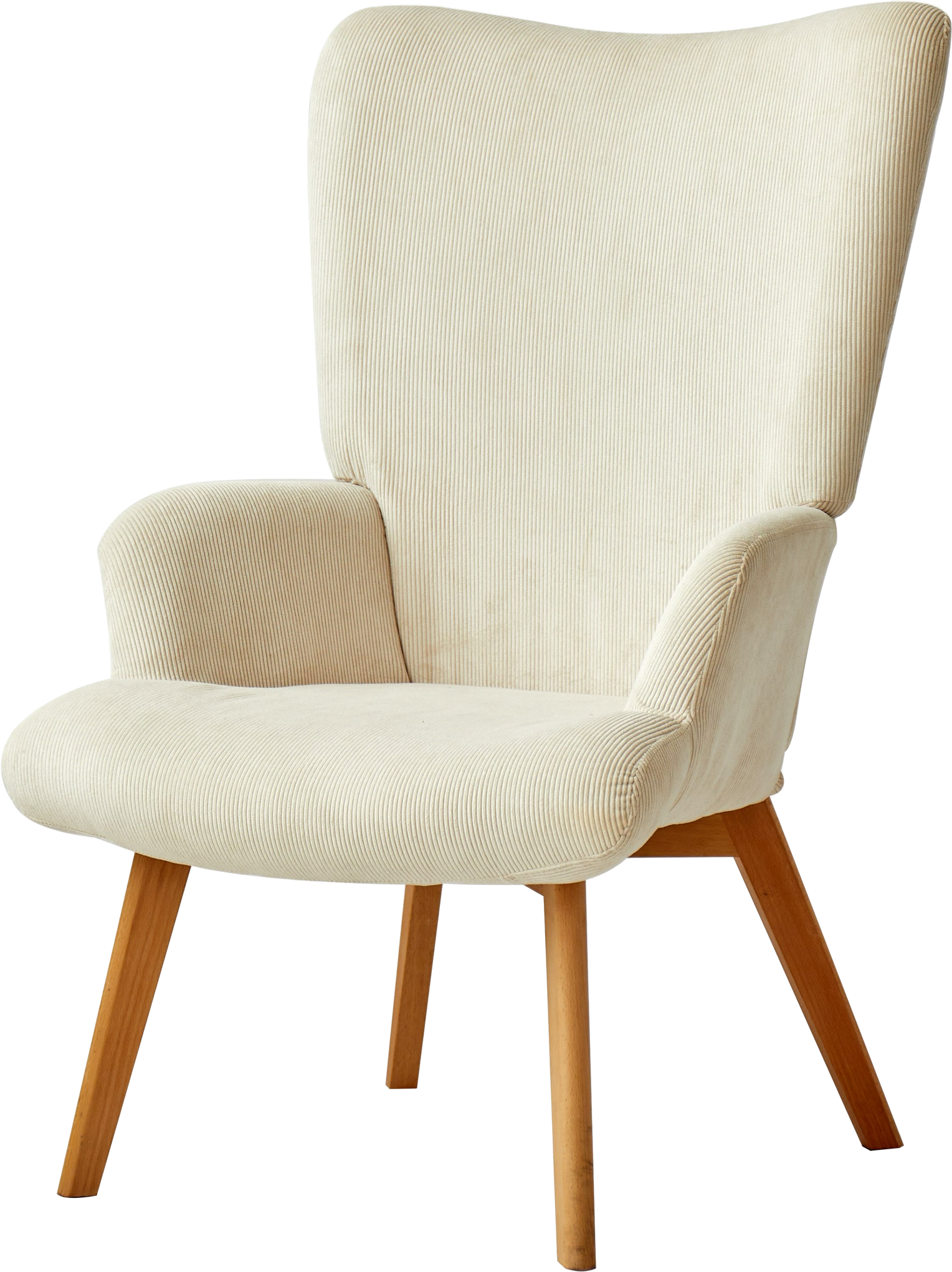 Loungestol Nordlys Furniture Malmo beige fløjl FSC-træben 100x64x74 cm