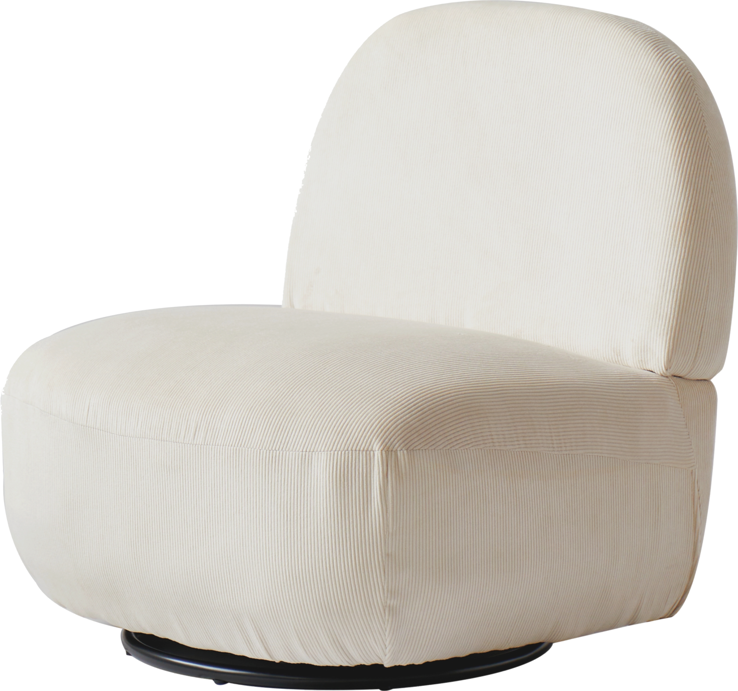 Loungestol Nordlys Furniture Kampala fløjl beige med sort drejebund H75xB71xD68 cm