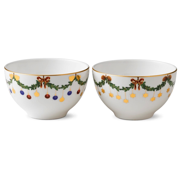 Royal Copenhagen Stjerne Riflet Jul skål - 30 cl - 2 stk