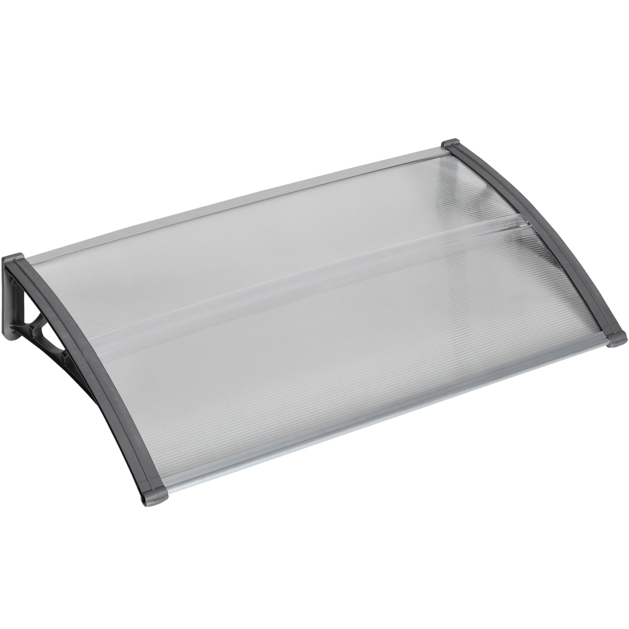 Dørmarkise, beskyttelse mod regn, vind og hagl, polycarbonat, aluminium, 110 x 60 x 18 cm, grå