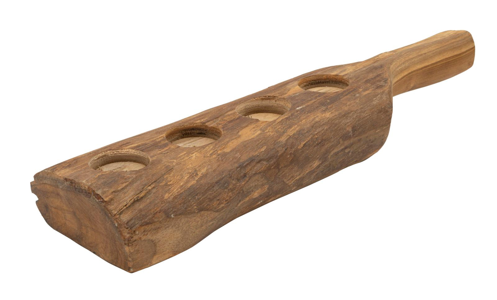 Lysestage i teaktræ  -  51x14x6 cm