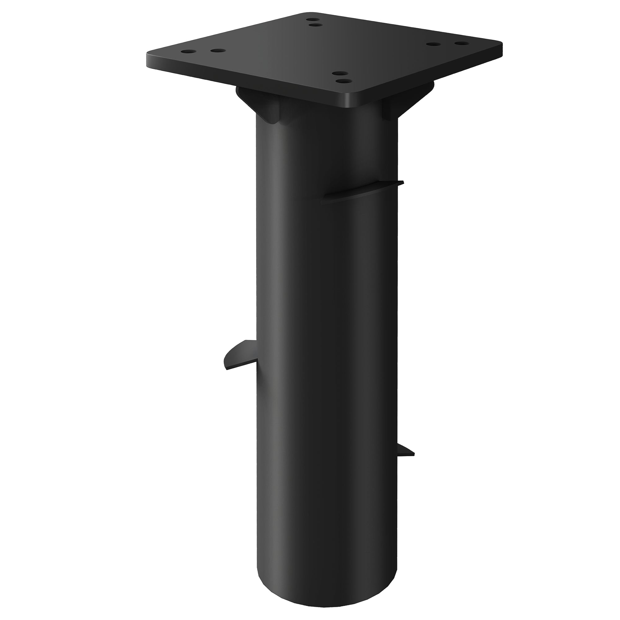 Nedgravet parasolholder i galvaniseret metal  -  16,5x16,5x40 cm  -  mørkegrå