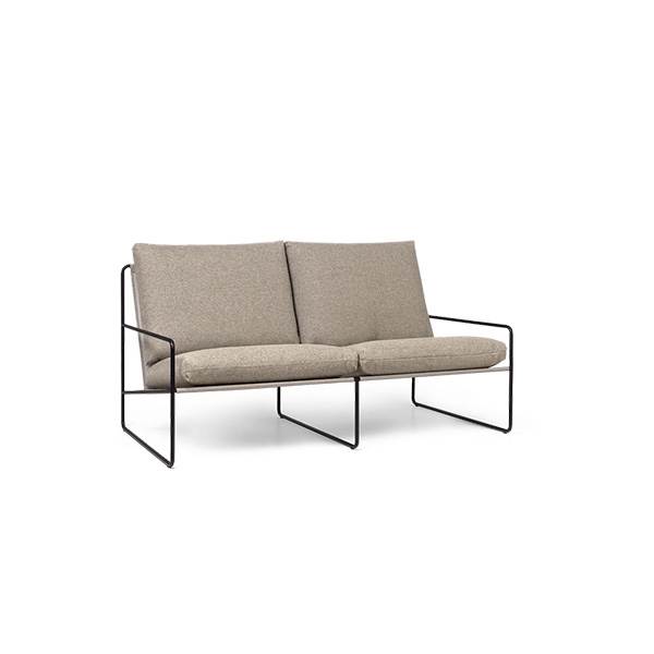 Ferm Living Desert 2-seater Dolce - Black/ Dark sand : Erling Christensen Møbler