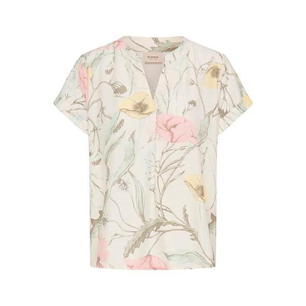 Fransa FRARIANA BL 18 Bluse -  Pastel Yellow Floral / Green  : Erling Christensen Møbler