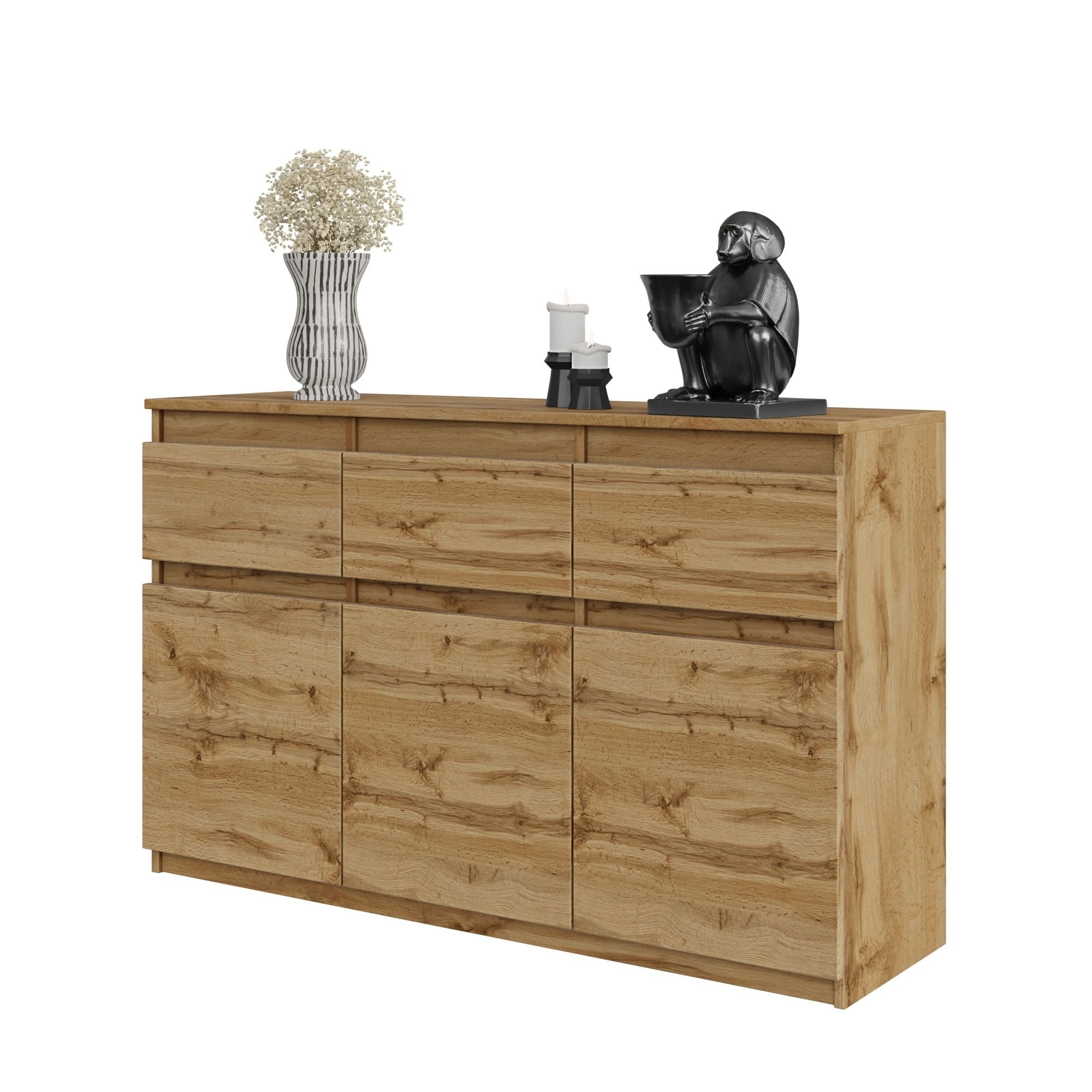 NOAH - Kommode med 3 skuffer - naturfarvet H75cm B120cm D35cm
