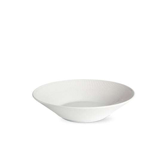 Royal Copenhagen Hvid Riflet Dyb tallerken, 24 cm  : Erling Christensen Møbler