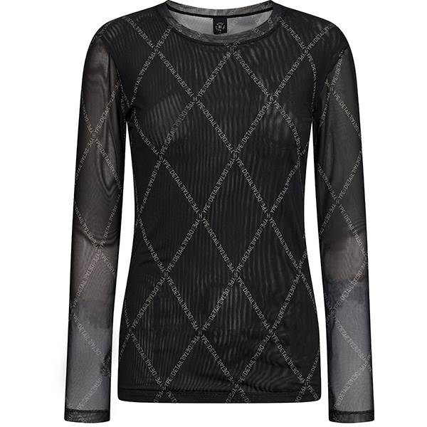 HYPE THE DETAiL mesh blouse w/print - Black  : Erling Christensen Møbler