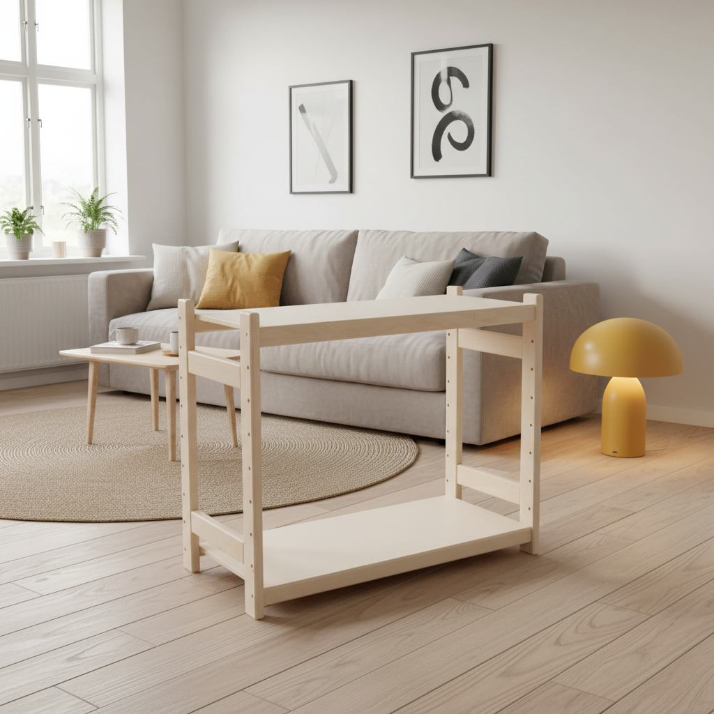 Modulær reol i bøg, 2 hylder, 45 Ã 80 Ã 25 cm