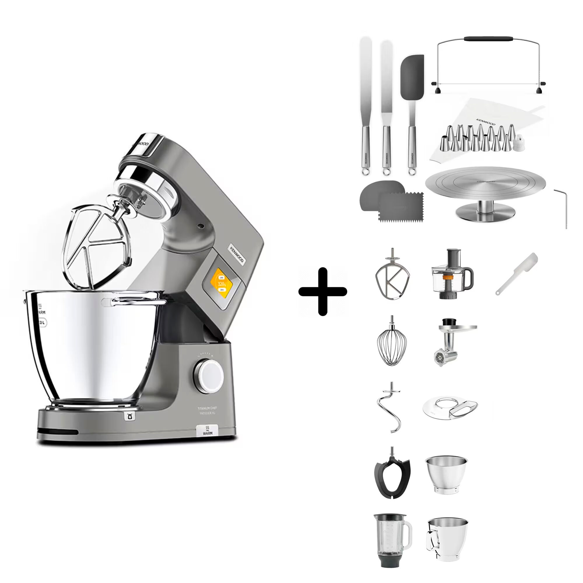 Kenwood Chef Patissier XL køkkenmaskine + KWSD100 sæt til kagedekoration