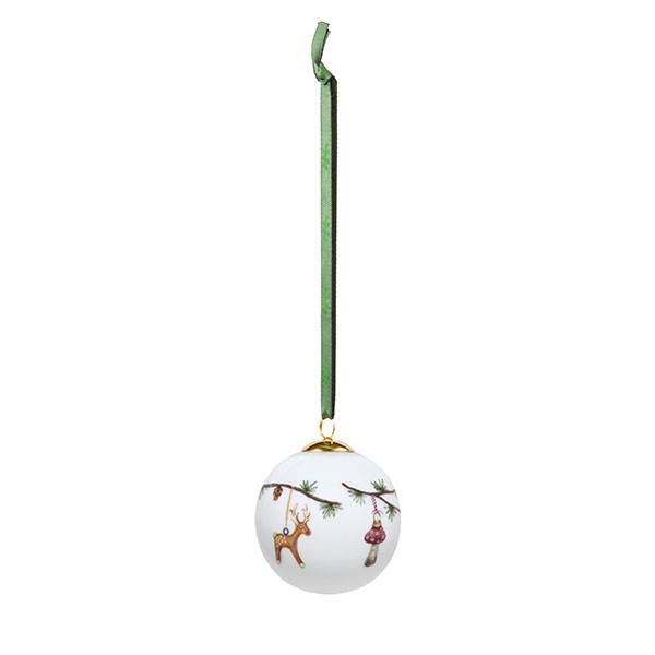 Kahler Kähler Hammershøi Christmas Kugle 2023 - Ø:6 cm - hvid m. deko : Erling Christensen Møbler  : Erling Christensen Møbler