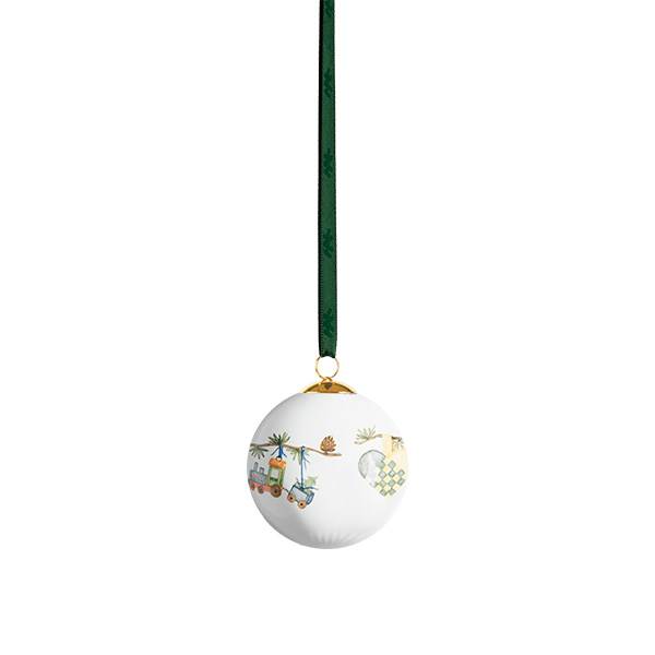 Kahler Kähler Hammershøi Christmas kugle 2024 ø 6 cm - Hvid m. deko : Erling Christensen Møbler  : Erling Christensen Møbler