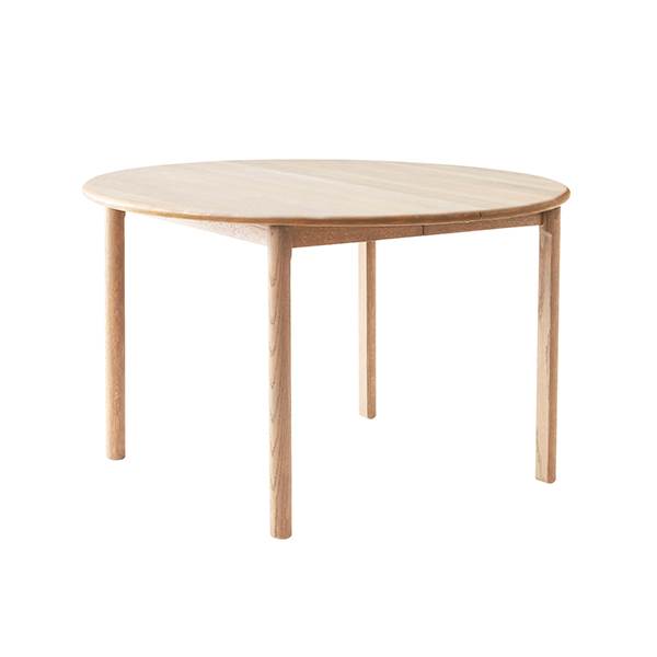 Findahl by Hammel Noor spisebord m. udtræk, Ø120 cm - massiv eg hvidpigmenteret  : Erling Christensen Møbler