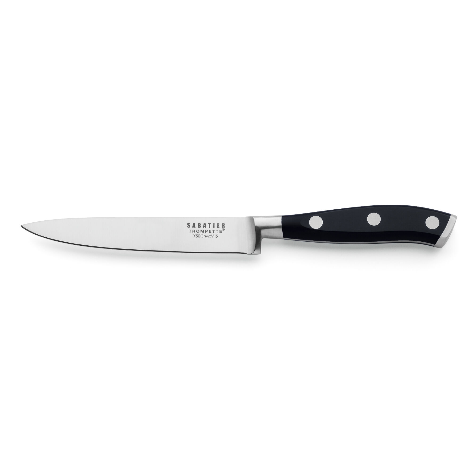 Sabatier trompette Vulcano allroundkniv 12 cm, stål/sort