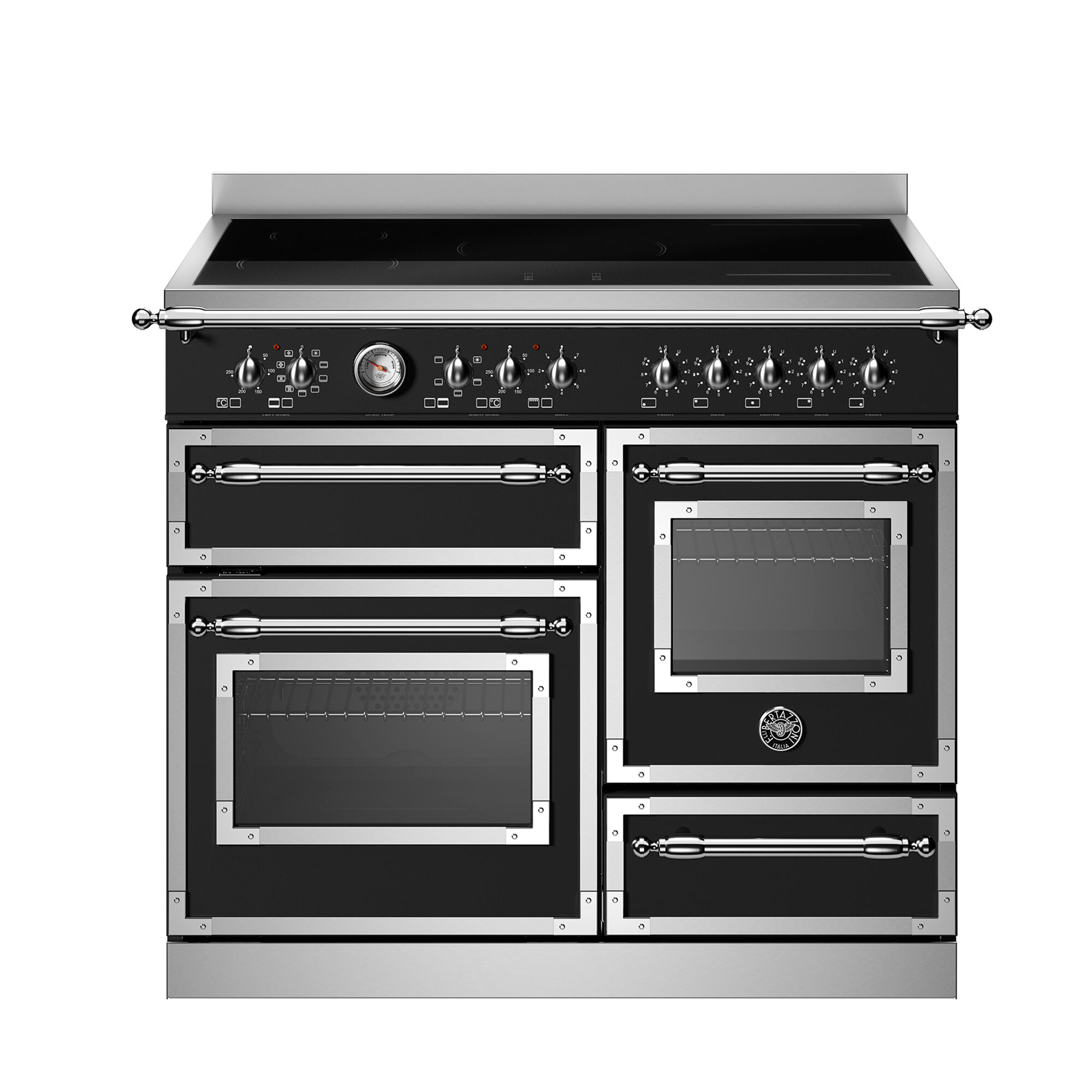 Bertazzoni HER105I3ENET2 Heritage induktionskomfur 100 cm med 5 zoner og 3 ovne, mat sort