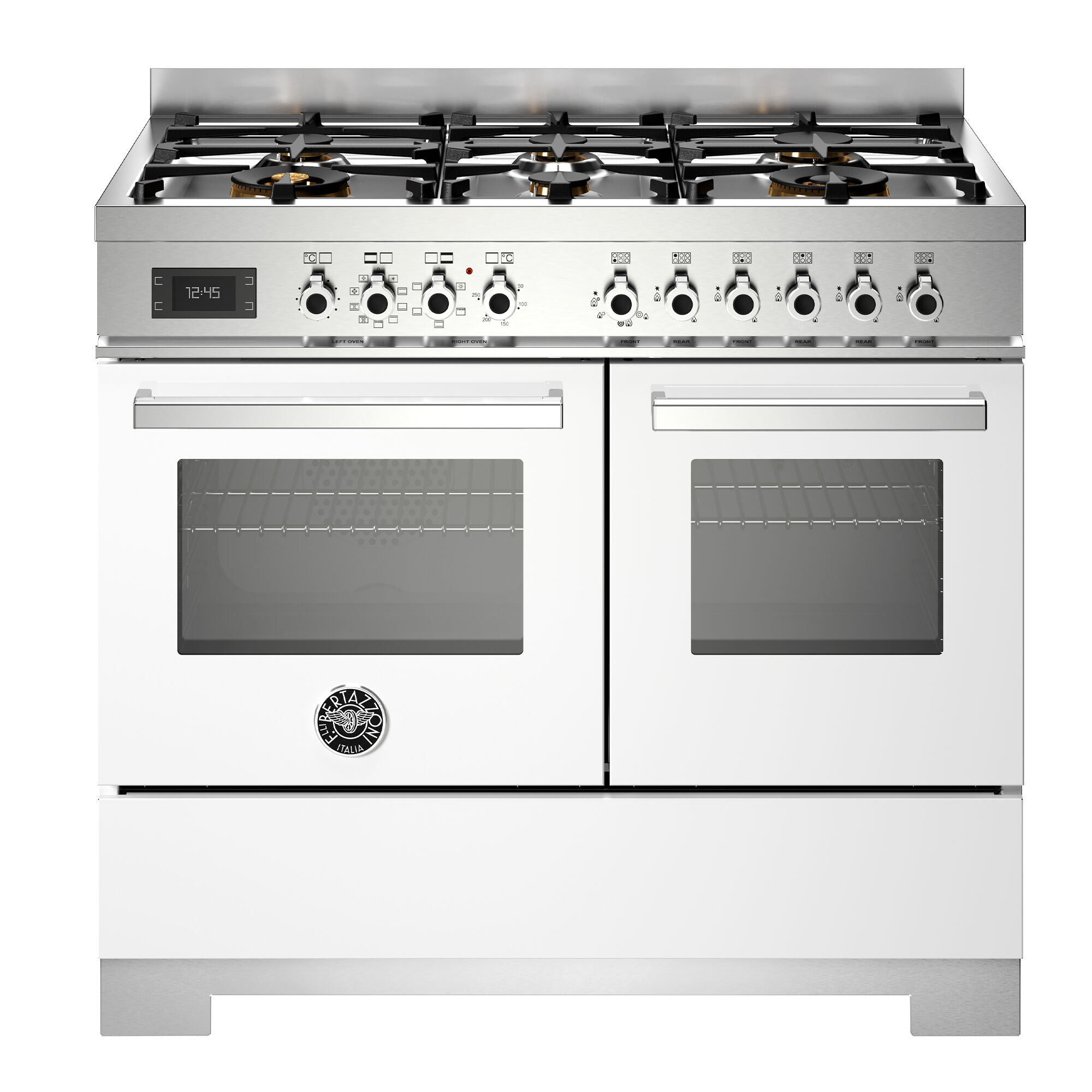 Bertazzoni PRO106L2EBIT2 Professional gaskomfur 100 cm med 6 brændere og 2 ovne, hvid