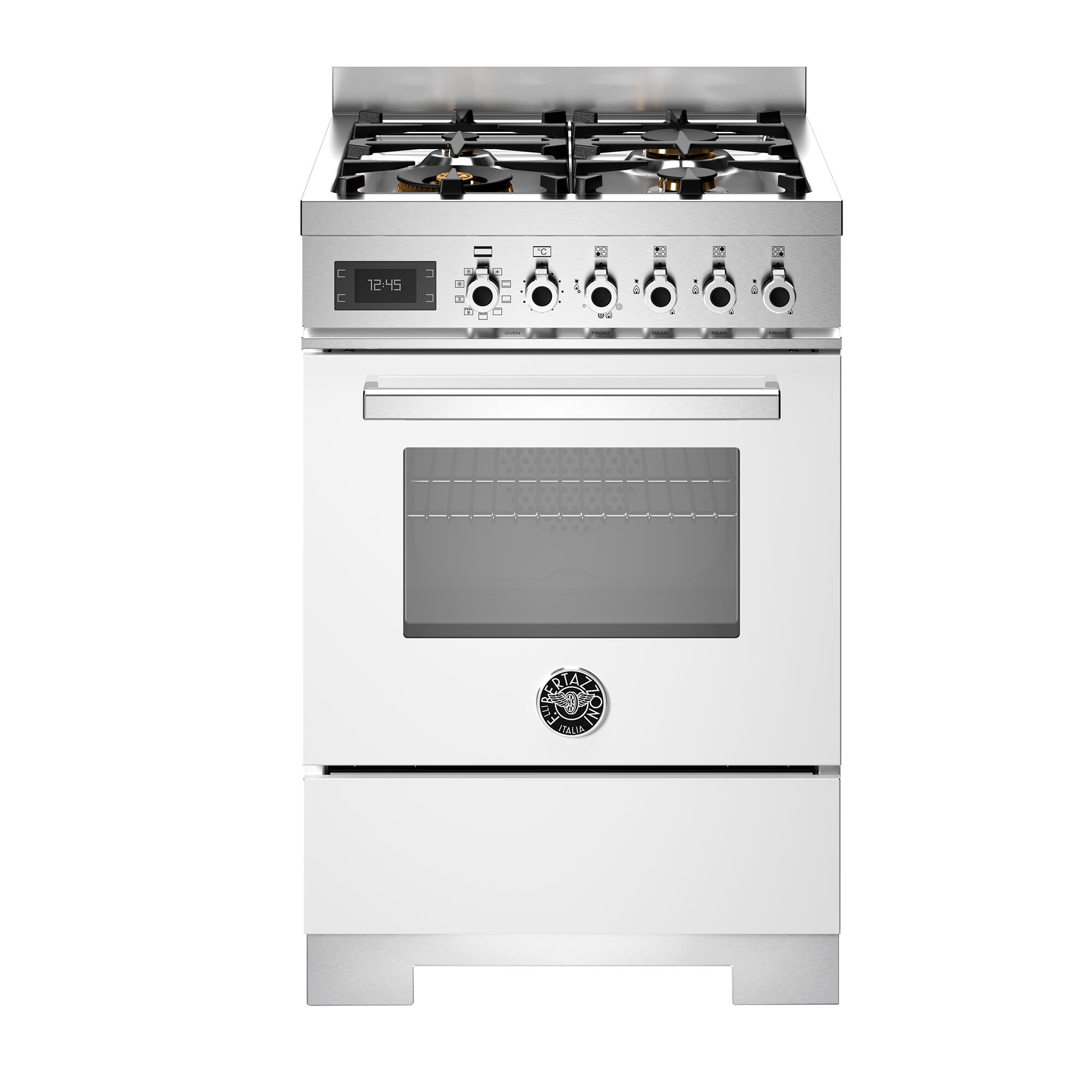 Bertazzoni PRO64L1EBIT2 gaskomfur 60 cm med 4 brændere og 1 ovn, hvid