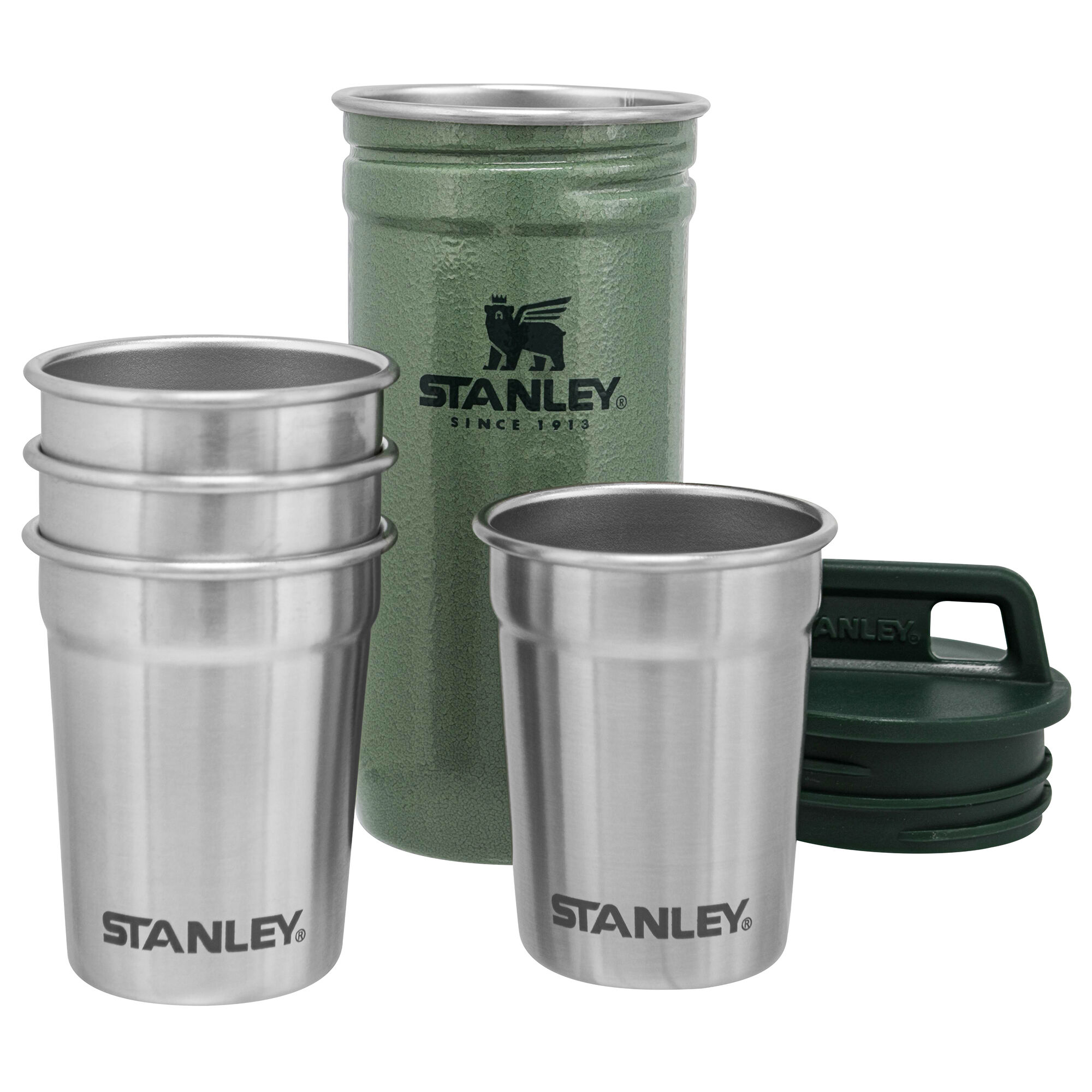 Stanley Pre-Party-sæt med 4 shotglas, hammertone green