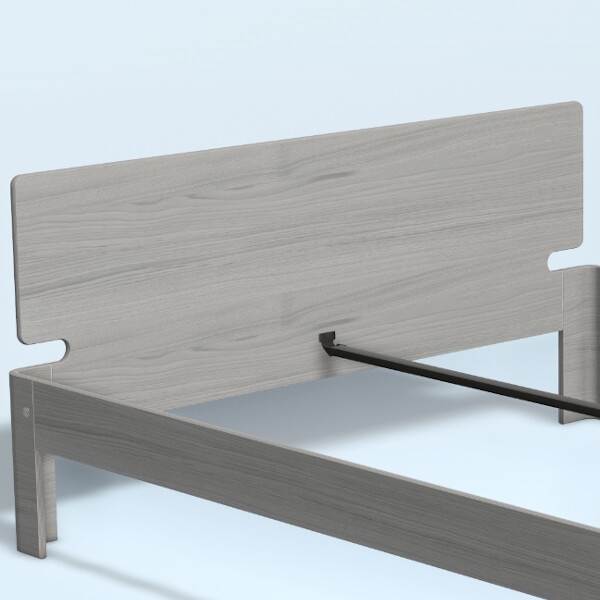 Auping Auronde gavl - dobbeltseng - høj model - chalk grey oak - 180 cm  : Erling Christensen Møbler