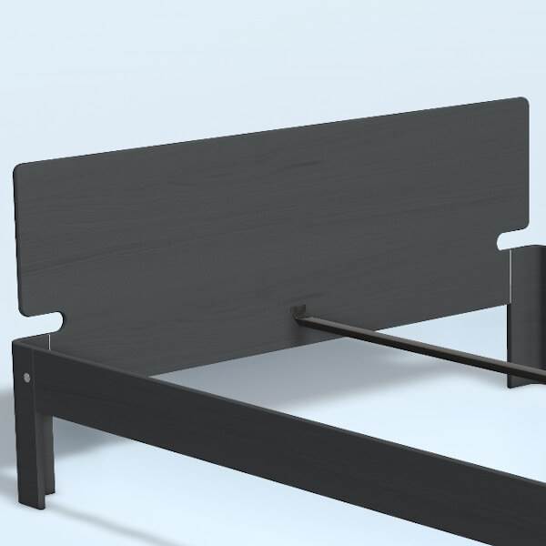 Auping Auronde gavl - dobbeltseng - høj model - dark blue oak - 180 cm  : Erling Christensen Møbler